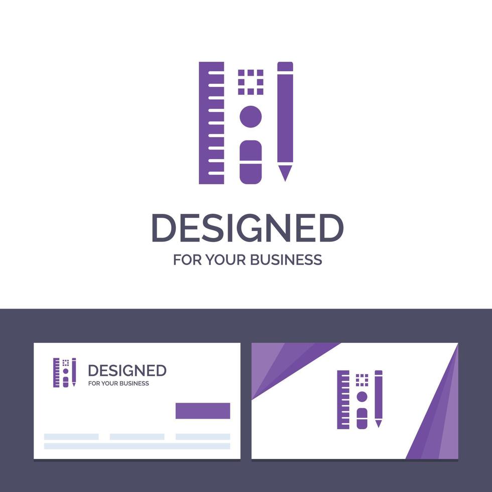 kreativ företag kort och logotyp mall penna penna skala utbildning vektor illustration