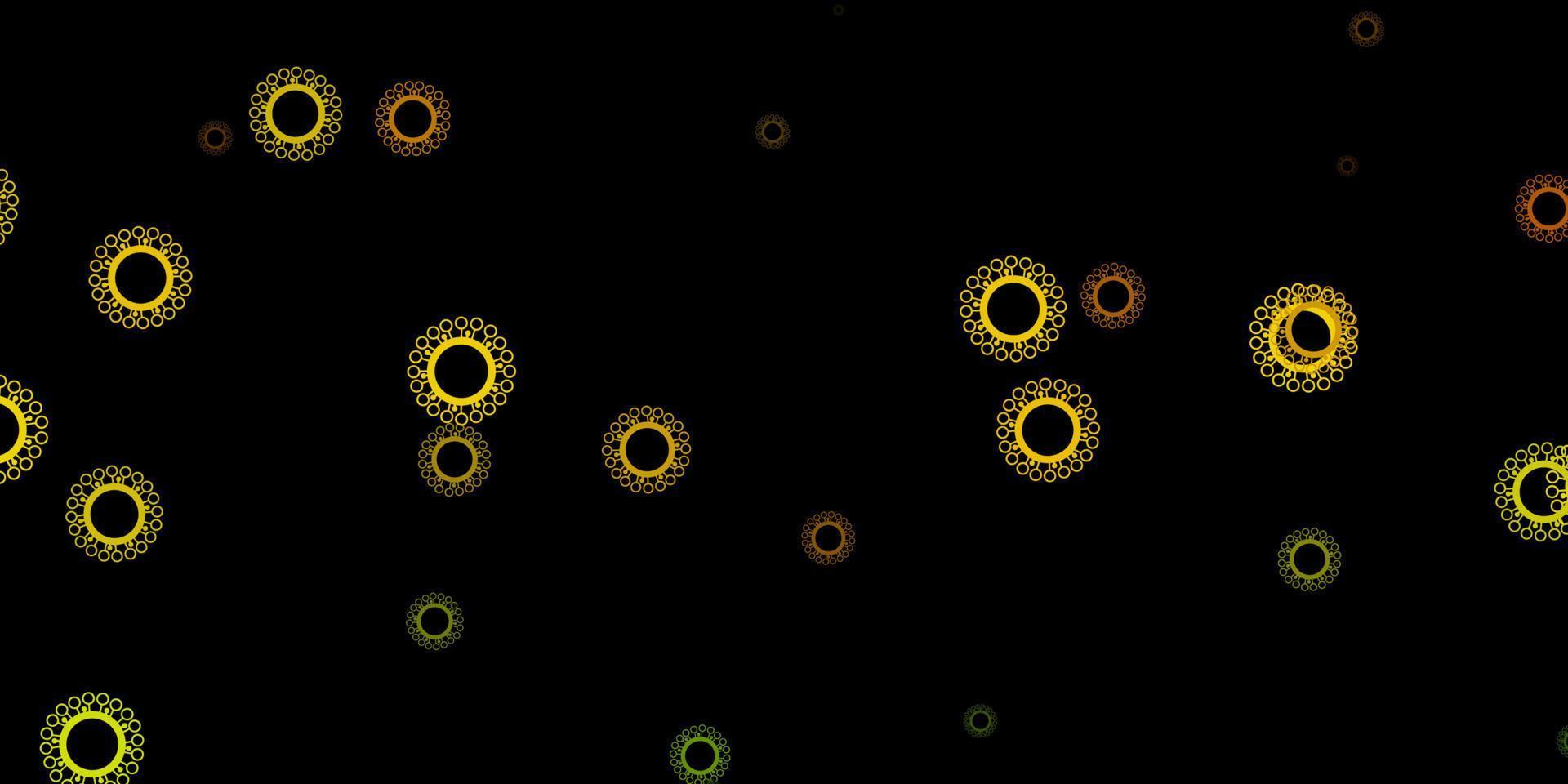 dunkelgrüne, gelbe Vektorschablone mit Grippezeichen. vektor