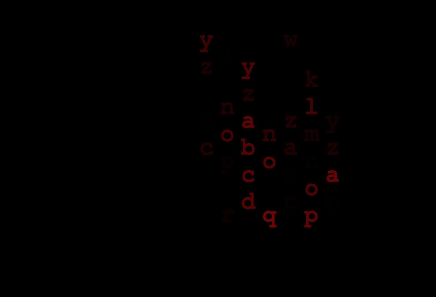 dunkelrotes Vektormuster mit ABC-Symbolen. vektor