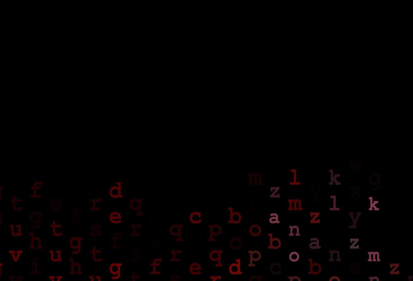 mörk röd vektor bakgrund med tecken på alfabetet.