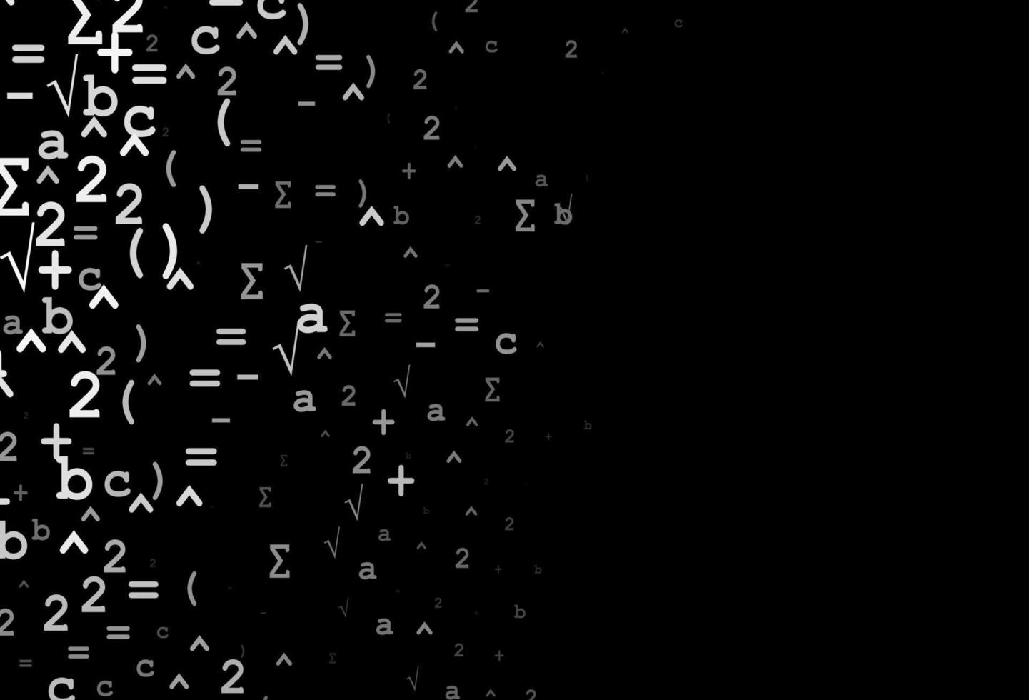 dunkelsilberner, grauer Vektorhintergrund mit Algebra-Elementen. vektor