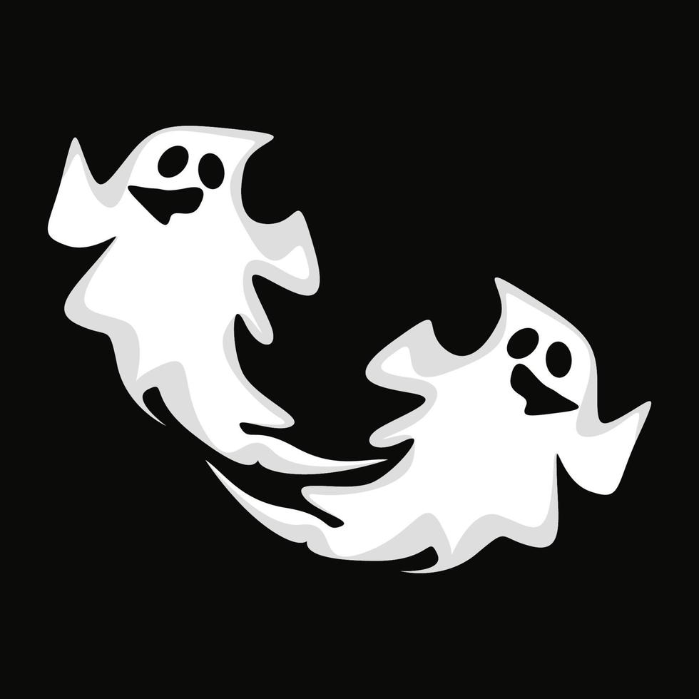 Ghost-Logo-Design, Halloween-Symbol, Halloween-Kostümillustration, Feier-Banner-Vorlage vektor