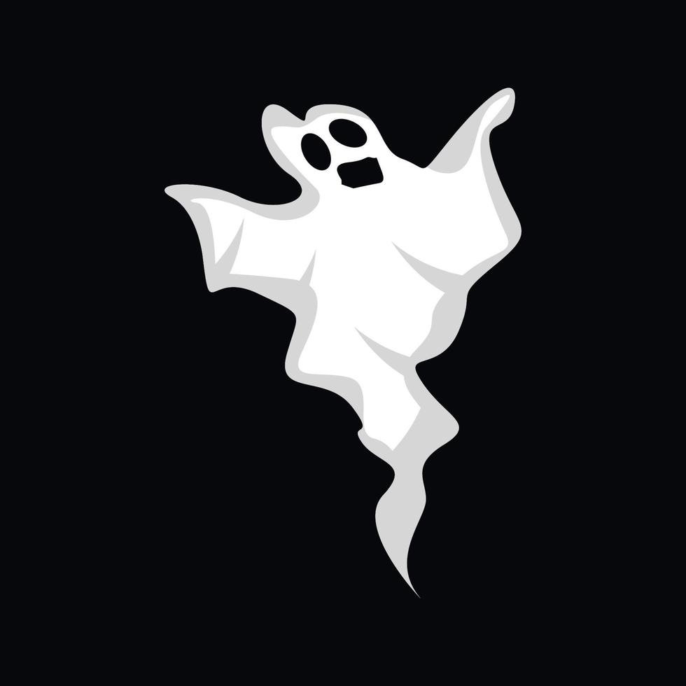 spöke logotyp design, halloween ikon, halloween kostym illustration, firande baner mall vektor