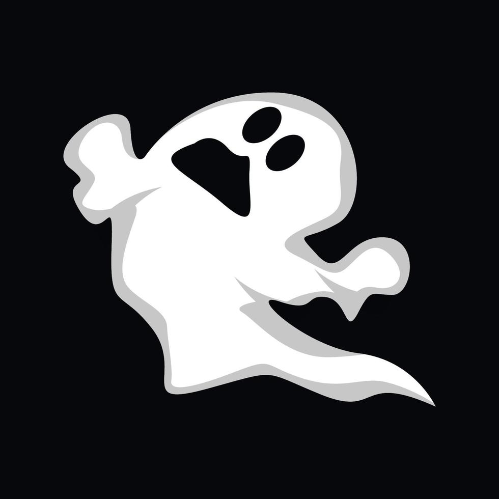 spöke logotyp design, halloween ikon, halloween kostym illustration, firande baner mall vektor