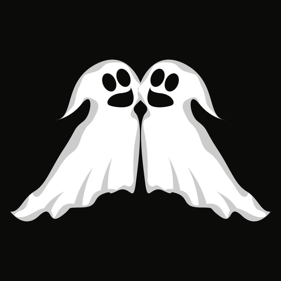 Ghost-Logo-Design, Halloween-Symbol, Halloween-Kostümillustration, Feier-Banner-Vorlage vektor