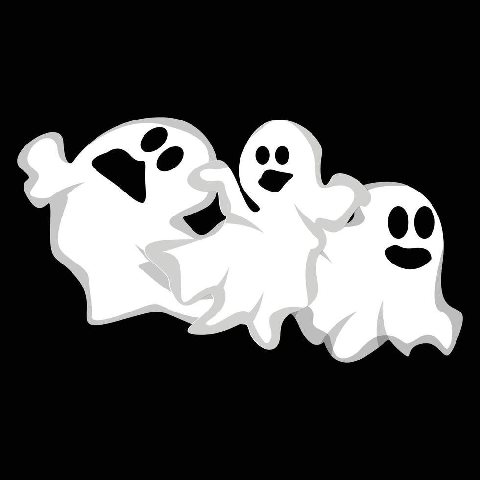 Ghost-Logo-Design, Halloween-Symbol, Halloween-Kostümillustration, Feier-Banner-Vorlage vektor