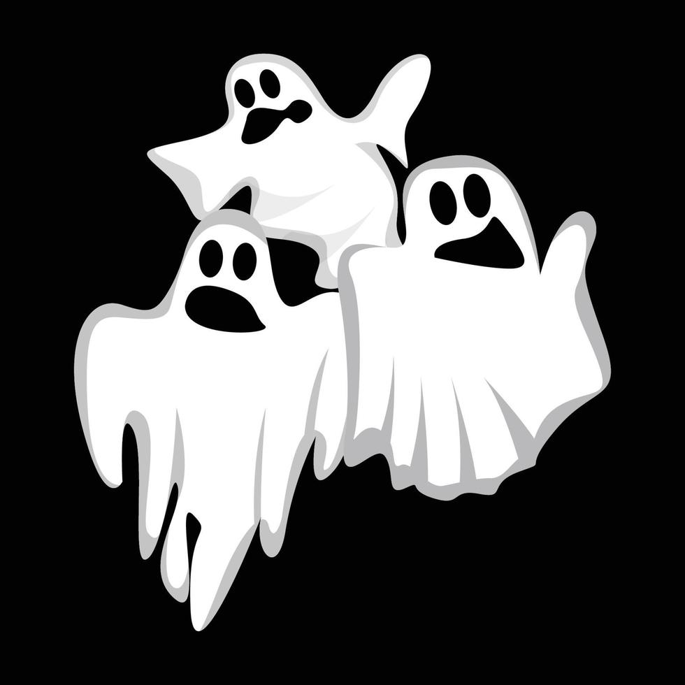 Ghost-Logo-Design, Halloween-Symbol, Halloween-Kostümillustration, Feier-Banner-Vorlage vektor