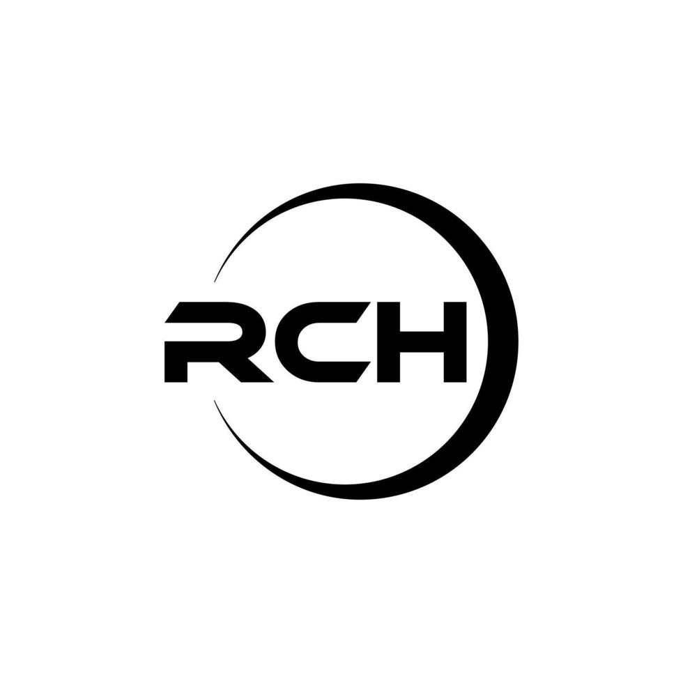 Rch-Brief-Logo-Design in Abbildung. Vektorlogo, Kalligrafie-Designs für Logo, Poster, Einladung usw. vektor