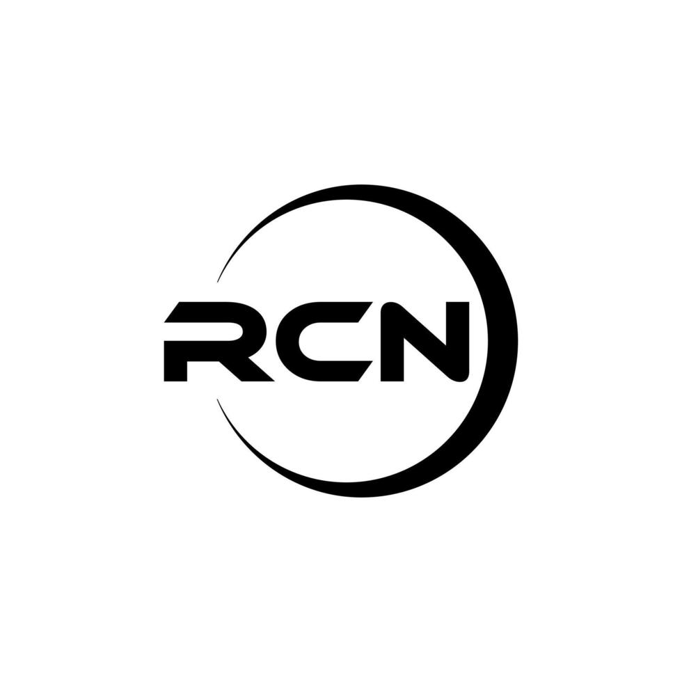 rcn brev logotyp design i illustration. vektor logotyp, kalligrafi mönster för logotyp, affisch, inbjudan, etc.
