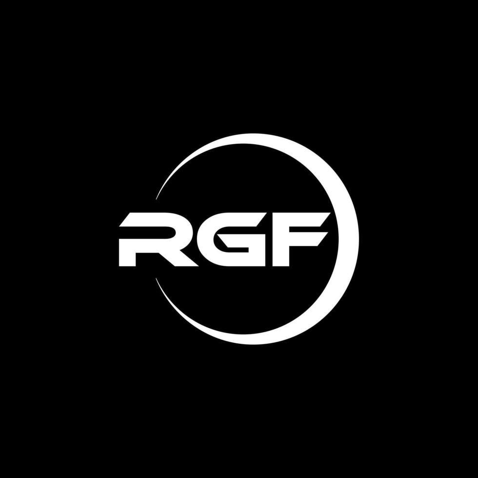 rgf brev logotyp design i illustration. vektor logotyp, kalligrafi mönster för logotyp, affisch, inbjudan, etc.