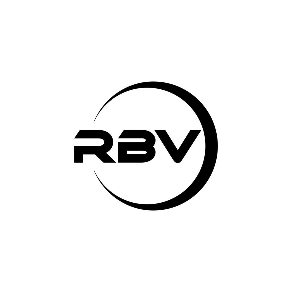 rbv brev logotyp design i illustration. vektor logotyp, kalligrafi mönster för logotyp, affisch, inbjudan, etc.