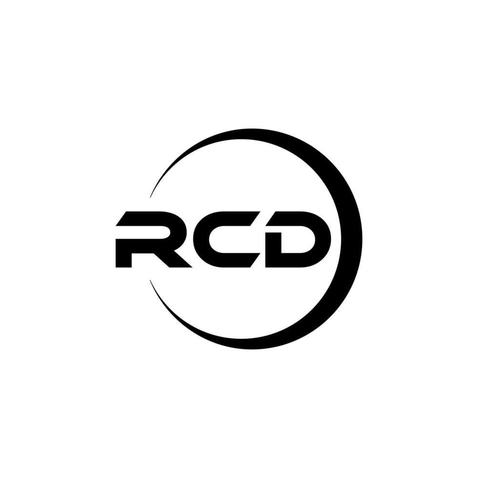 rcd brev logotyp design i illustration. vektor logotyp, kalligrafi mönster för logotyp, affisch, inbjudan, etc.