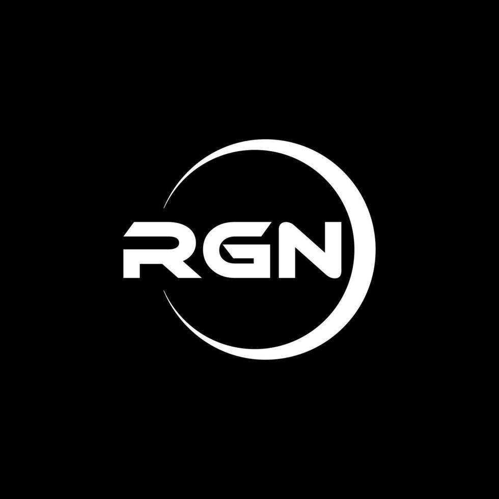 rgn brev logotyp design i illustration. vektor logotyp, kalligrafi mönster för logotyp, affisch, inbjudan, etc.