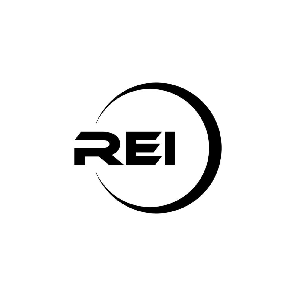 rei-Brief-Logo-Design in Abbildung. Vektorlogo, Kalligrafie-Designs für Logo, Poster, Einladung usw. vektor