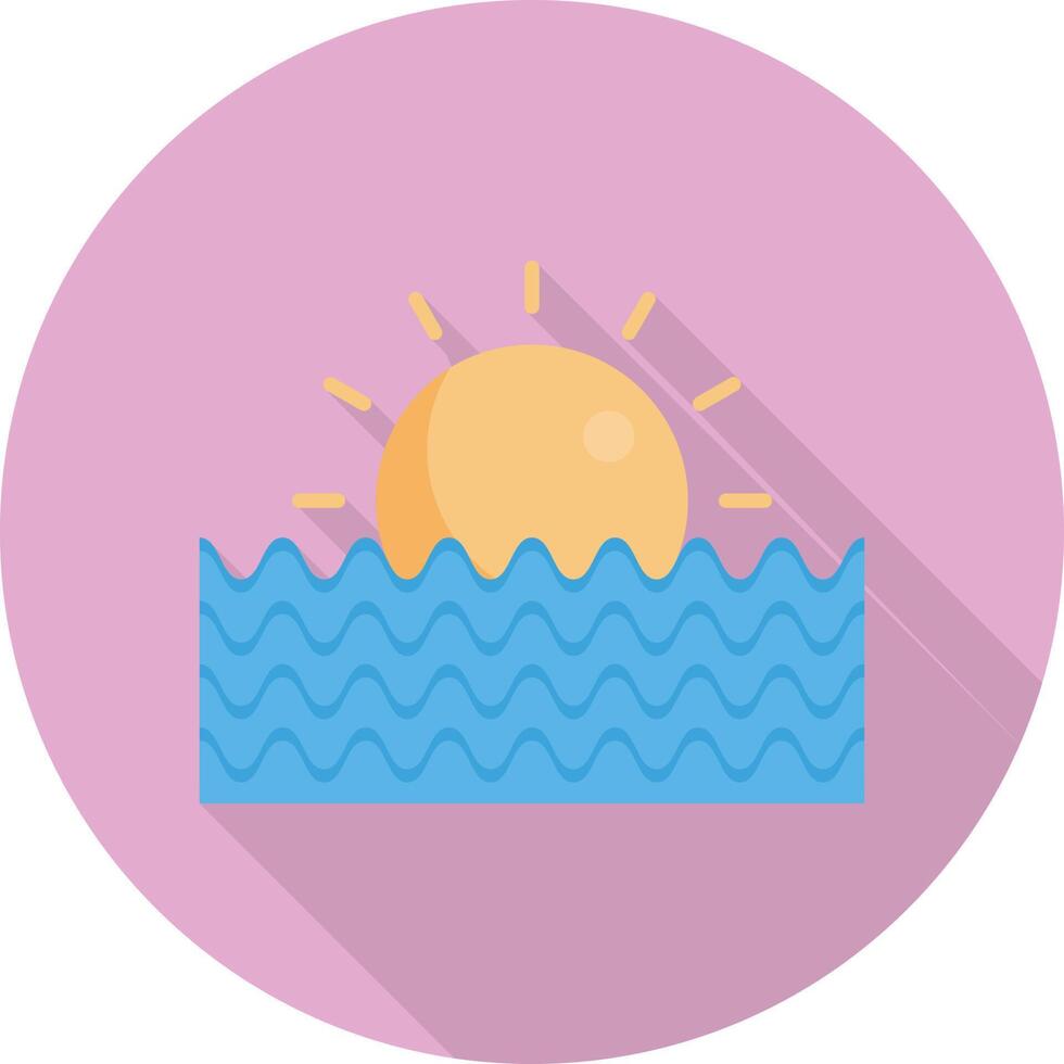 Sonnenuntergang-Meer-Vektor-Illustration auf einem Hintergrund. hochwertige Symbole. Vektor-Icons für Konzept und Grafikdesign. vektor