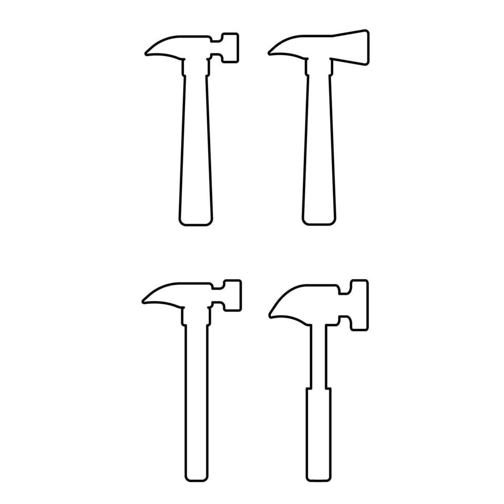 Werkzeugset Hammer im Linienstil. Vektor-Illustration vektor