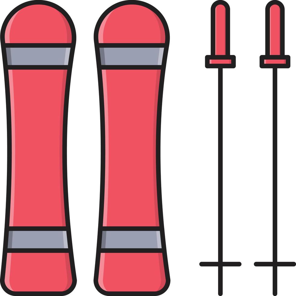 eisski-vektorillustration auf einem hintergrund. hochwertige symbole. vektorikonen für konzept und grafikdesign. vektor