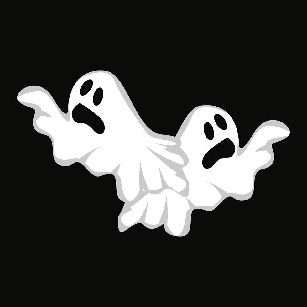 Ghost-Logo-Design, Halloween-Symbol, Halloween-Kostümillustration, Feier-Banner-Vorlage vektor