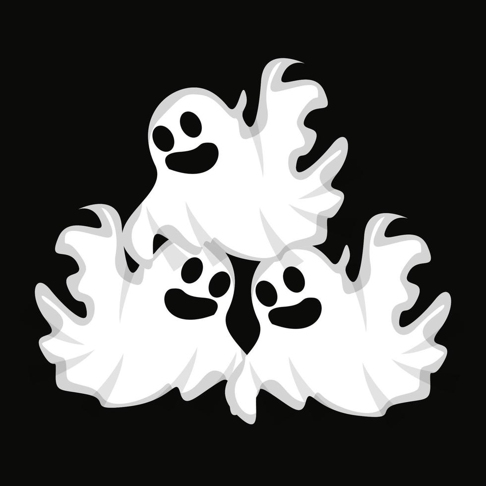 spöke logotyp design, halloween ikon, halloween kostym illustration, firande baner mall vektor