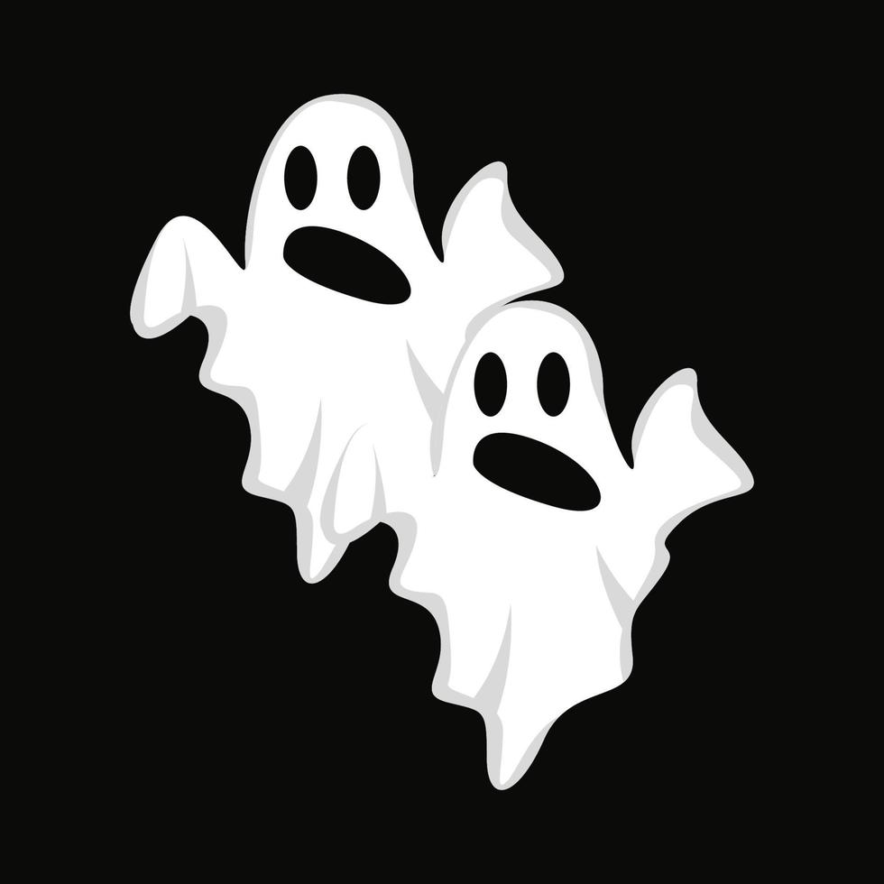 Ghost-Logo-Design, Halloween-Symbol, Halloween-Kostümillustration, Feier-Banner-Vorlage vektor