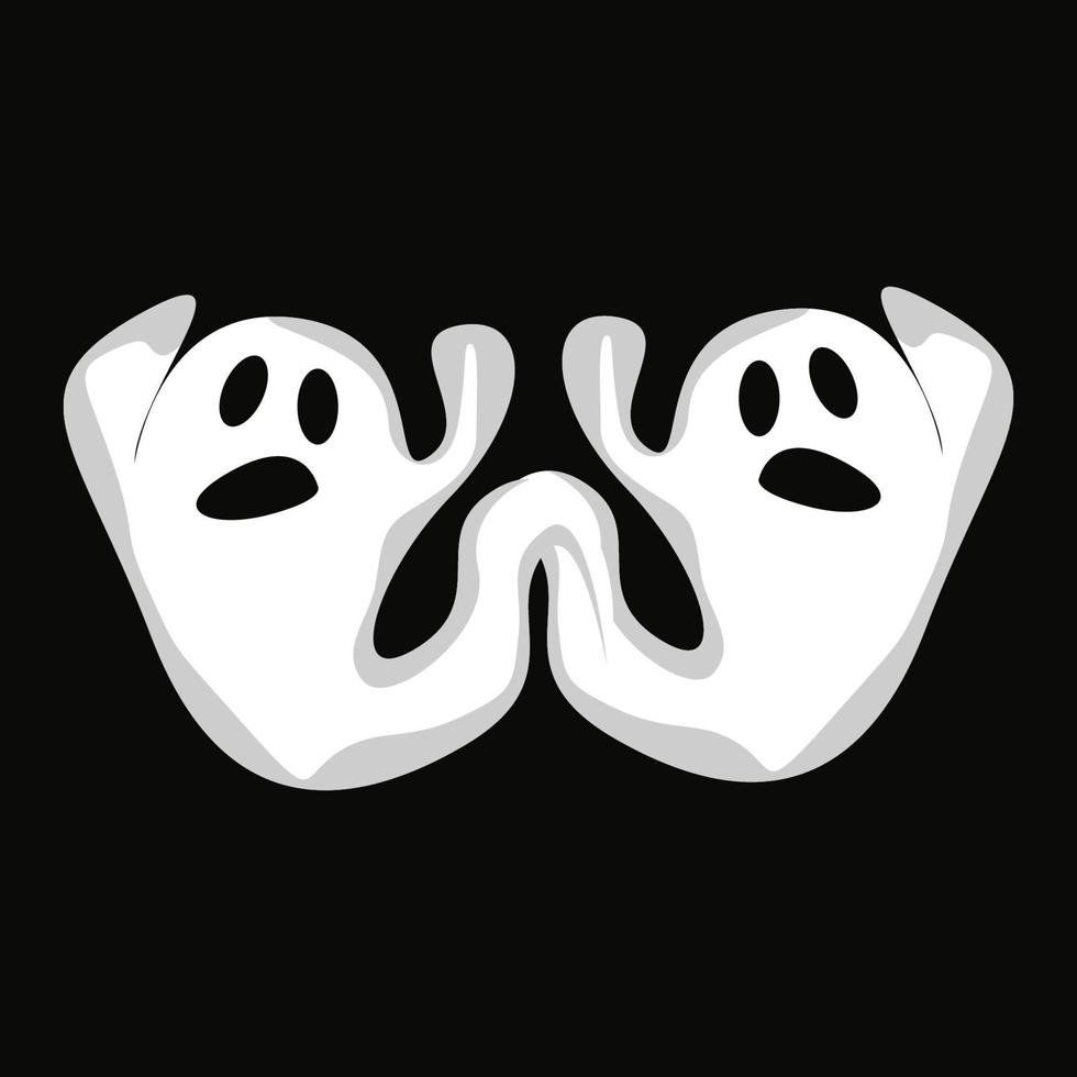 Ghost-Logo-Design, Halloween-Symbol, Halloween-Kostümillustration, Feier-Banner-Vorlage vektor