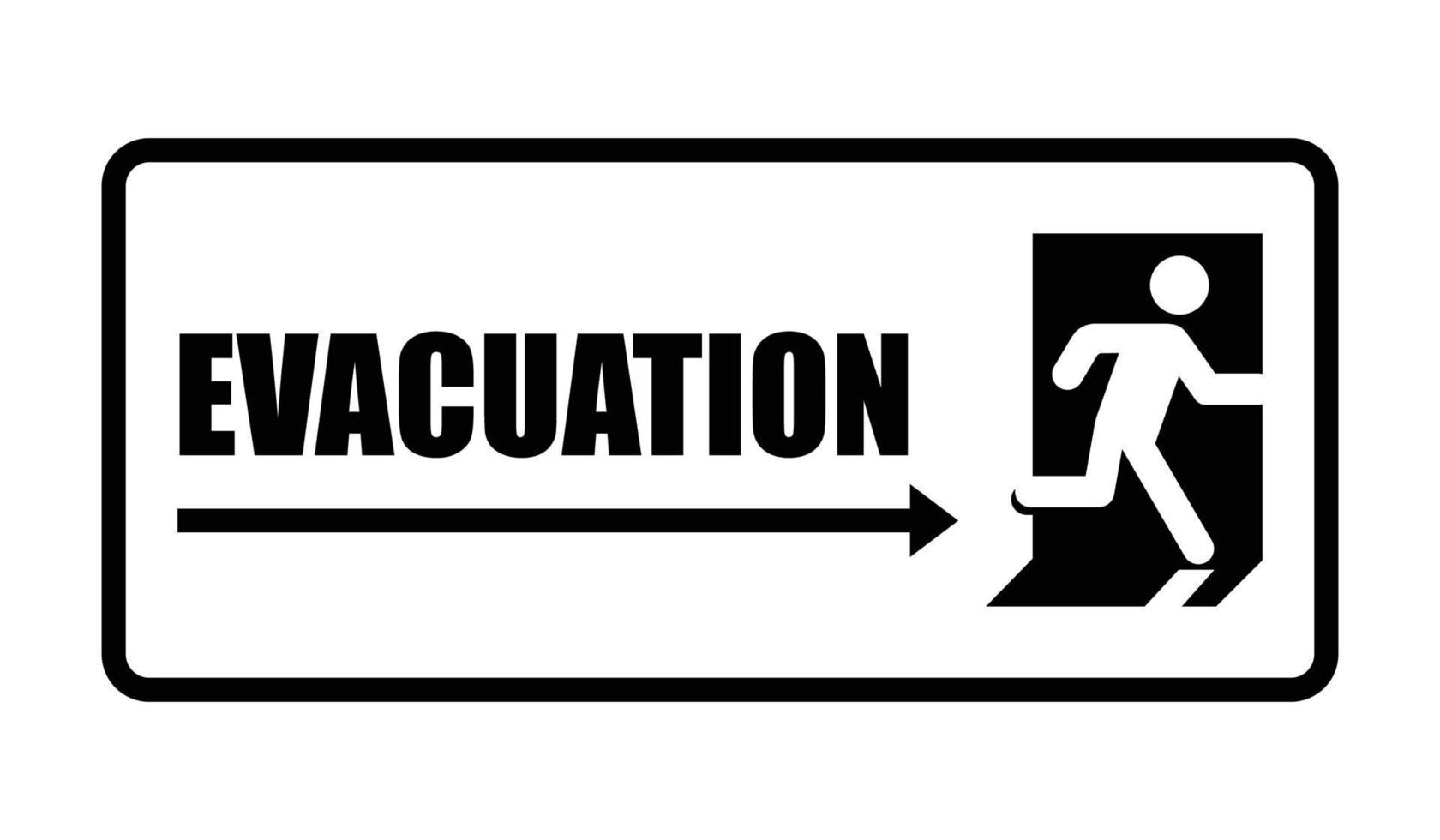 Ausgangstür-Symbol. Evakuierungssymbolvektor vektor