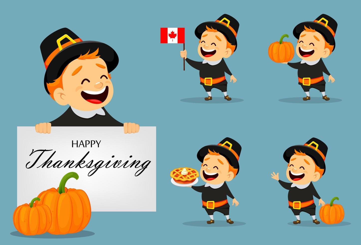 tacksägelse gratulationskort med kanadensisk man vektor