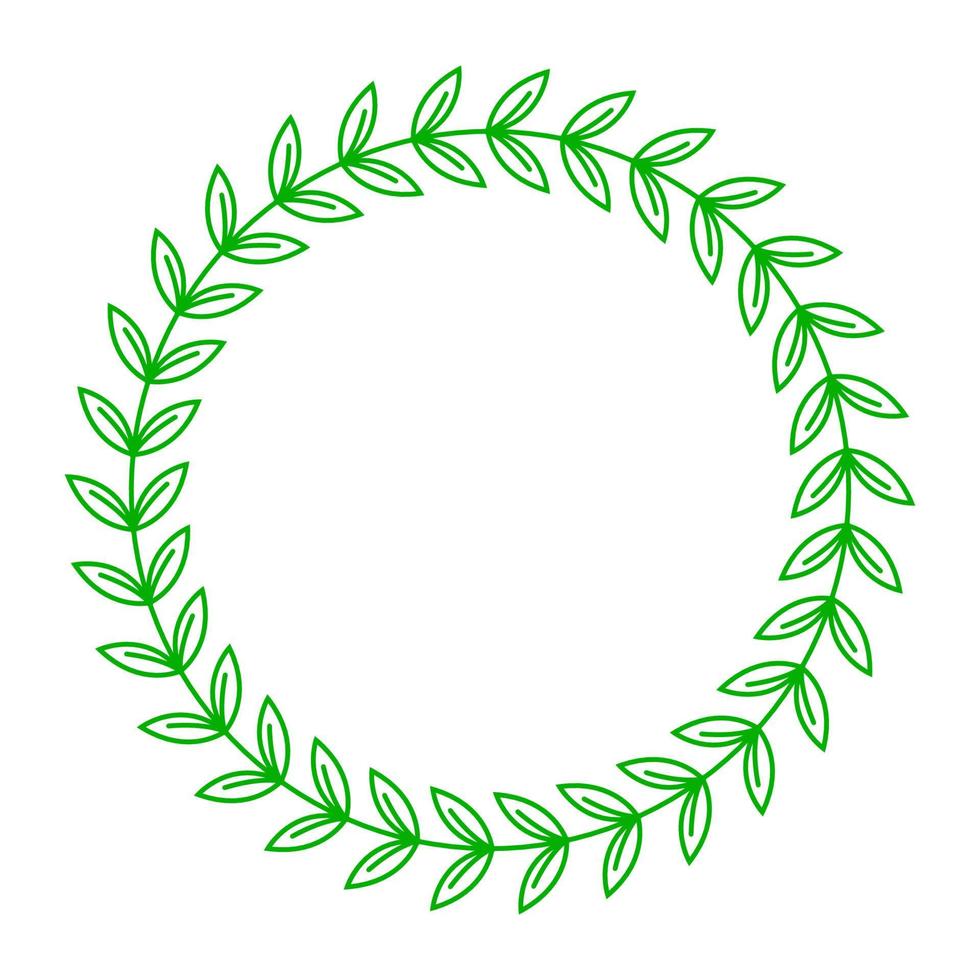 grön runda löv ram vektor illustration