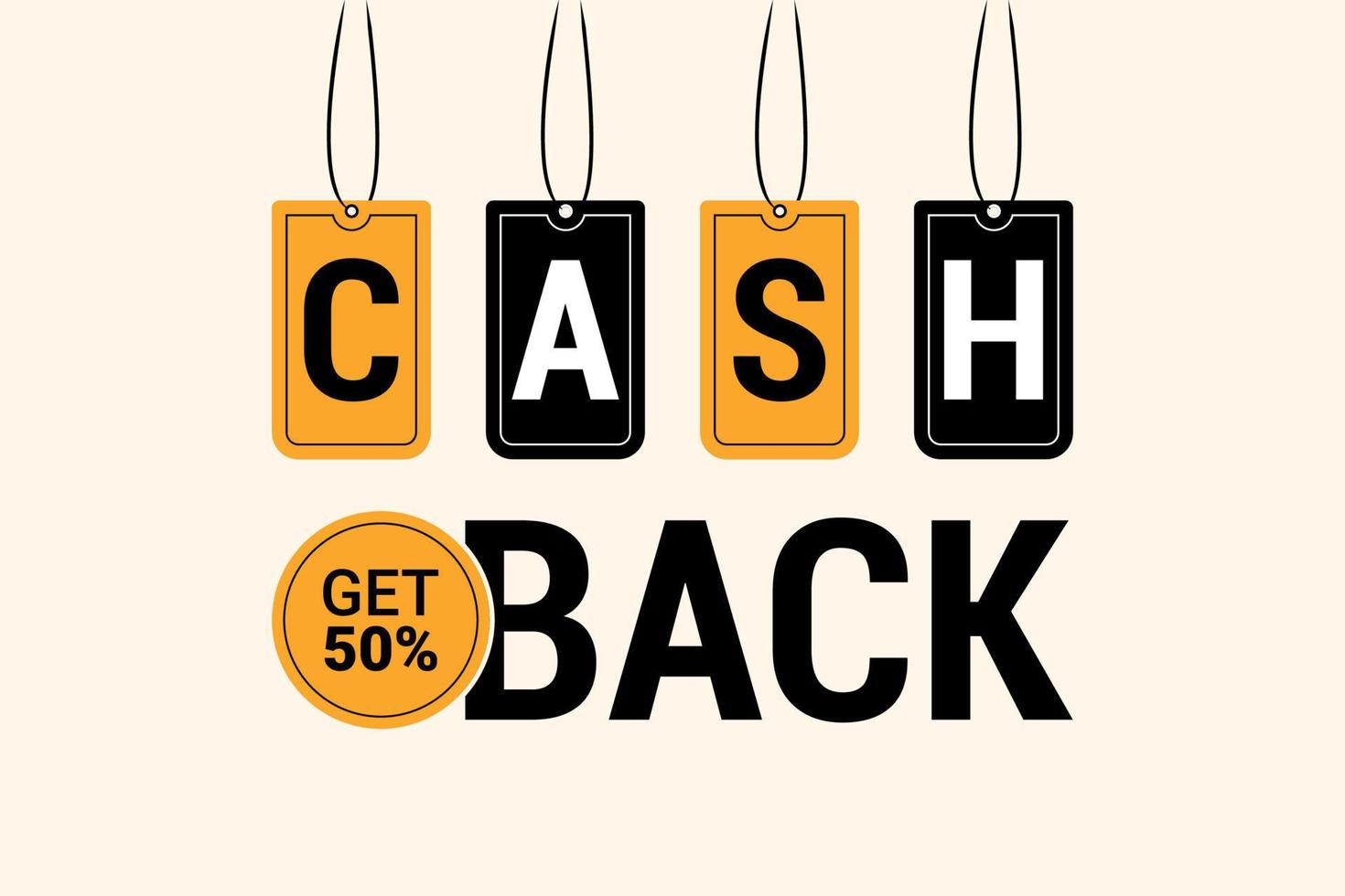 Cash-Back-Banner-Vorlage Illustration. vektor