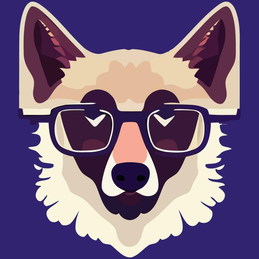 Illustration Vektorgrafik des deutschen Schäferhundes mit Brille isoliert gut für Poster, Maskottchen, Druck oder passen Sie Ihr Design an vektor