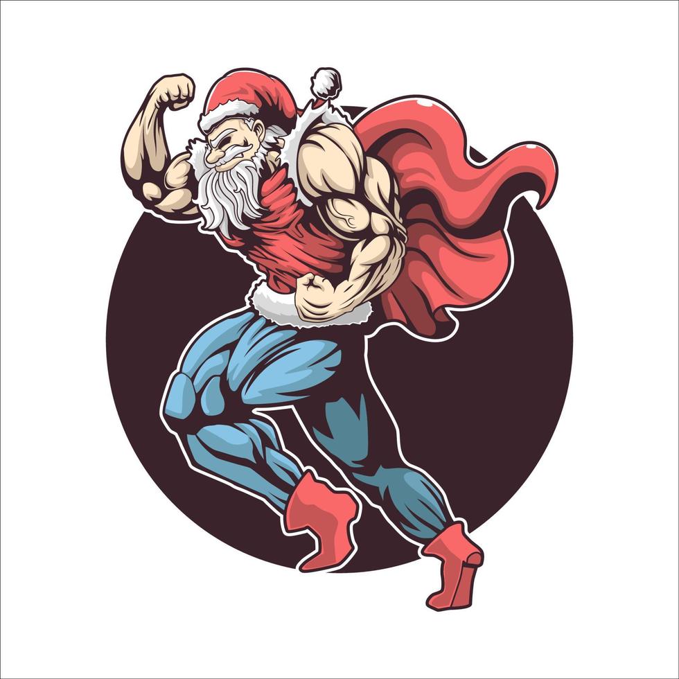 Super-Weihnachtsmann-Vektor-Illustrationsdesign vektor