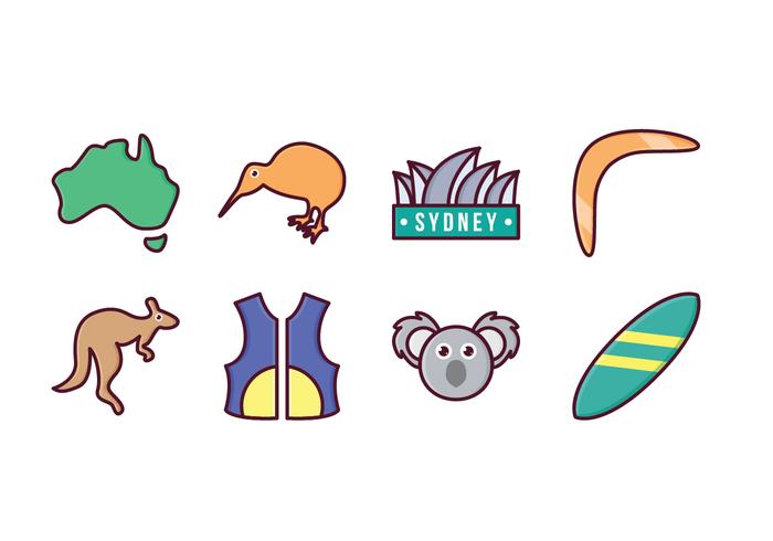 Gratis Australien Icon Set vektor