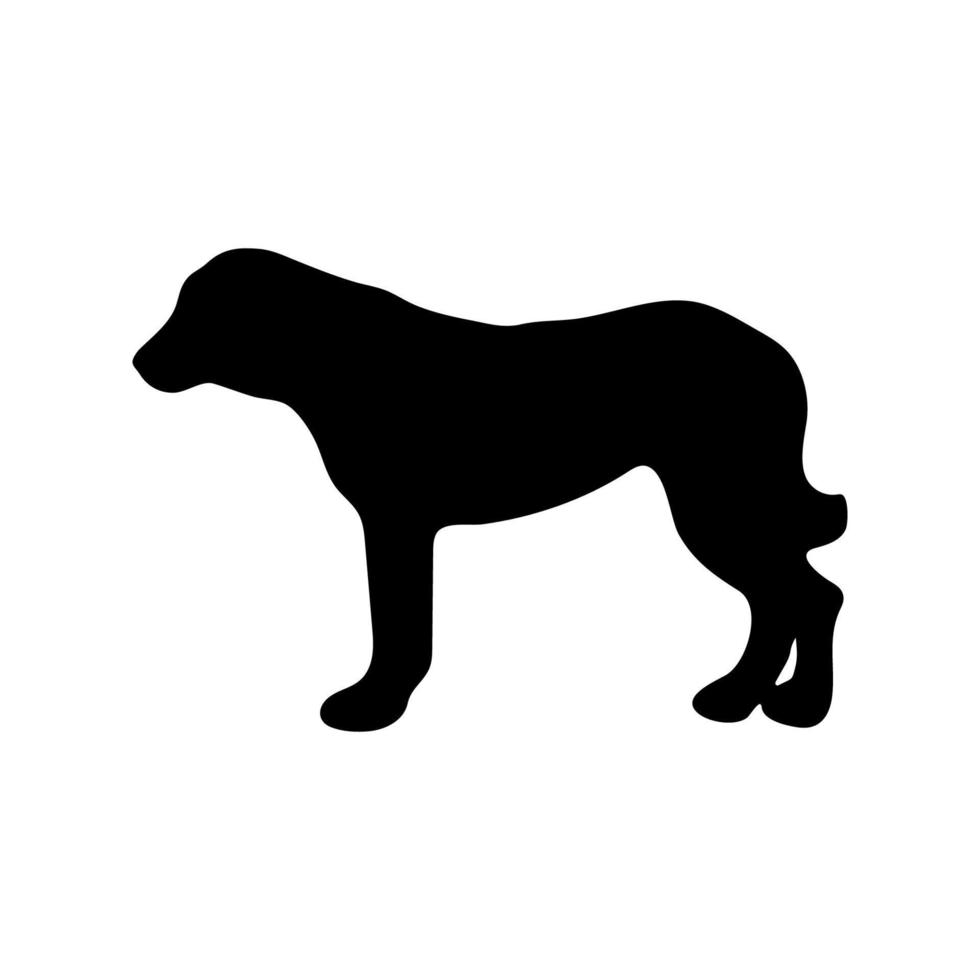 zentralasiatischer schäferhund. schwarze Silhouette eines Hundes auf weißem Hintergrund. Vektor-Illustration vektor