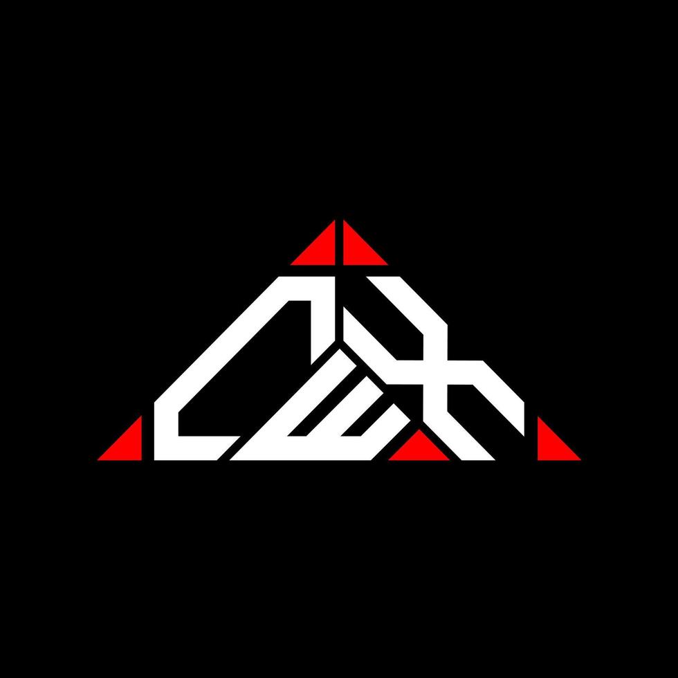 cwx Brief Logo kreatives Design mit Vektorgrafik, cwx einfaches und modernes Logo in Dreiecksform. vektor