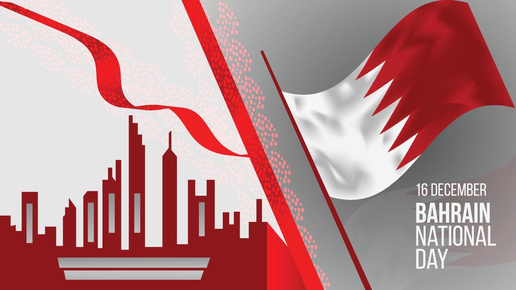 bahrain nationellt dag baner mall design vektor