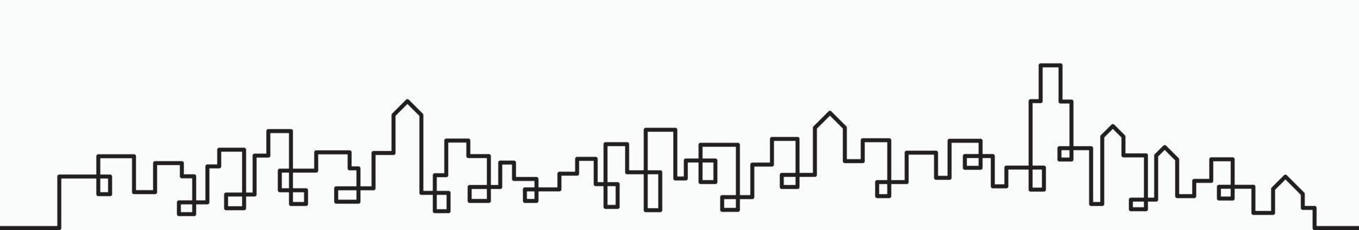 Moderne Skyline der Stadt kontinuierliche Umrisszeichnung auf weißem Hintergrund. vektor