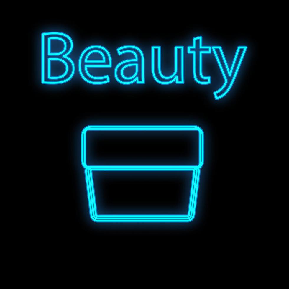 en kopp för lagring smink borstar. blå neon, på en svart matt bakgrund. förpackning för de bekvämlighet av smink konstnärer. hållare för smink borstar. vektor illustration