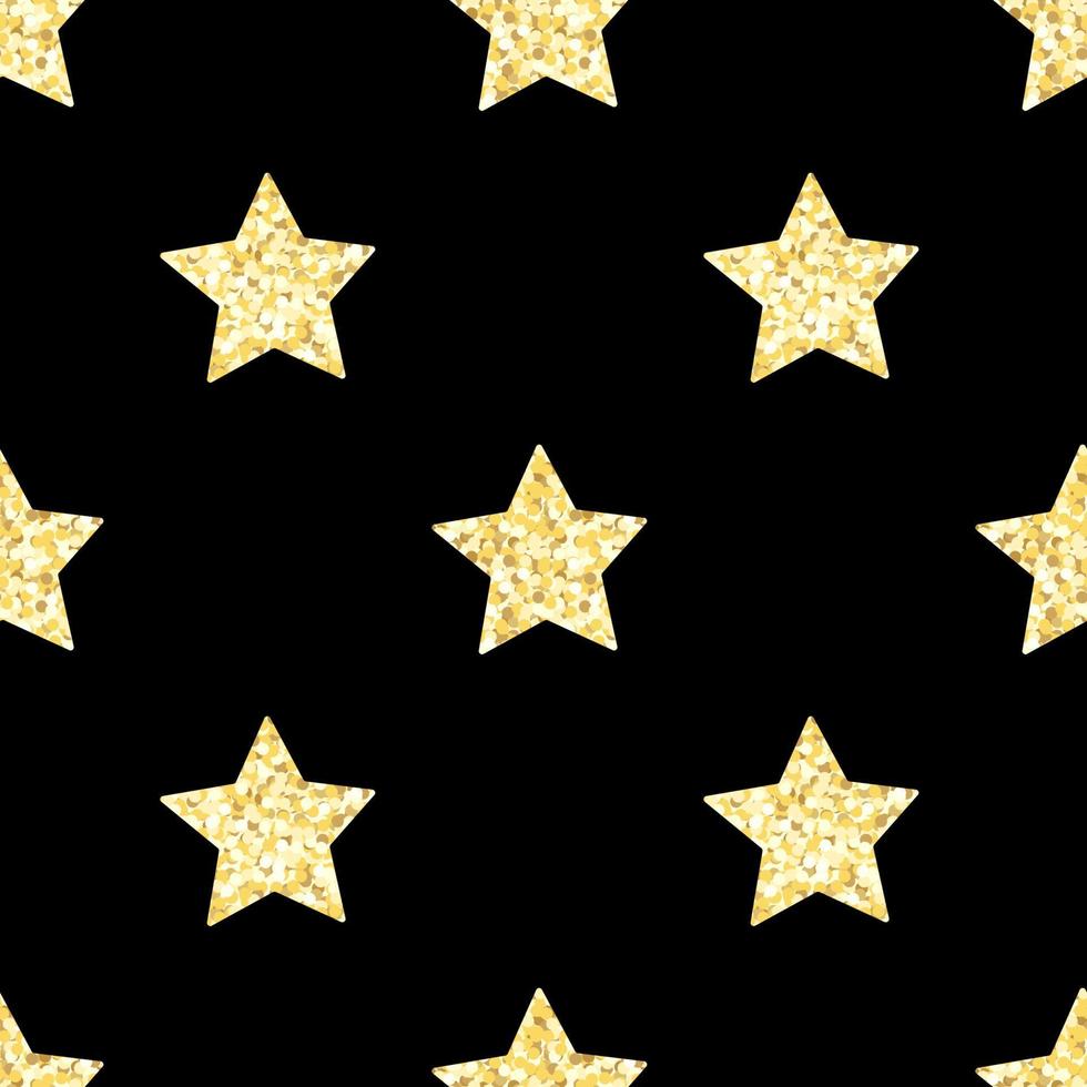schwarzes und goldenes Sternenmuster vektor