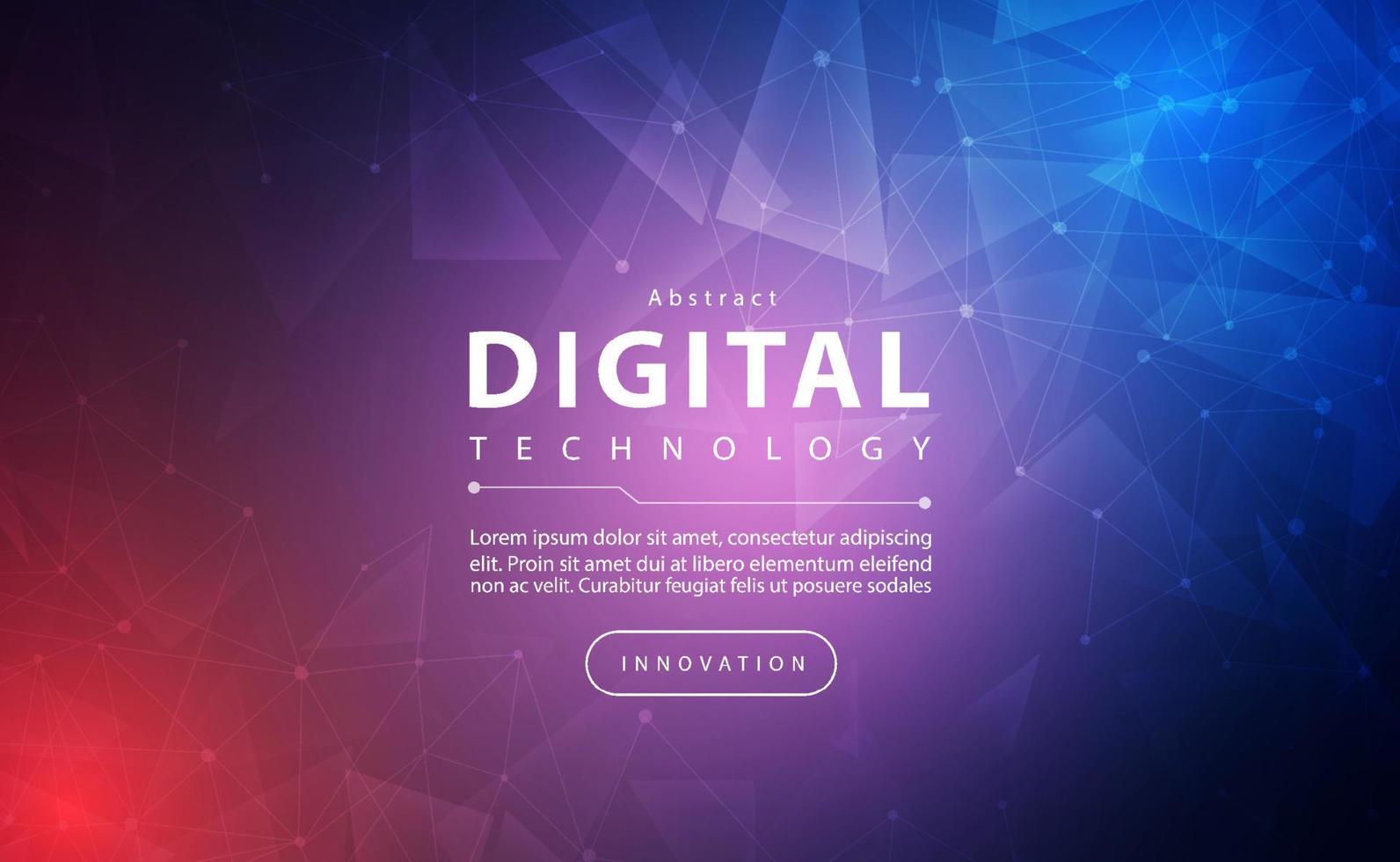 digital teknologi baner blå rosa bakgrund begrepp, teknologi ljus lila effekt, abstrakt teknik, innovation framtida data, internet nätverk, ai stor data, rader prickar förbindelse, illustration vektor