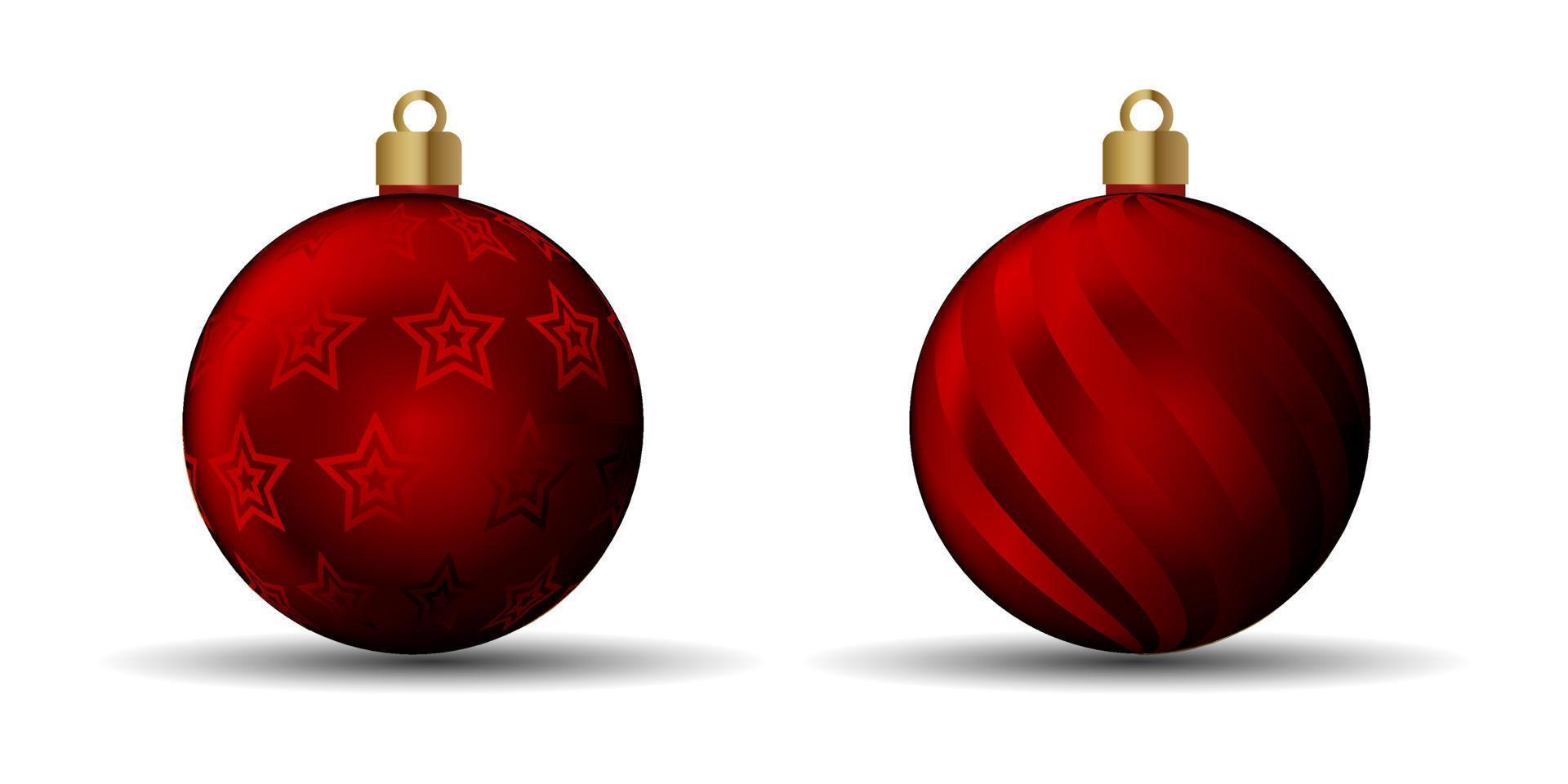 Weihnachtskugel rot gold Farbe mit Ornamenten Vektor-Illustration isolierten Hintergrund. vektor
