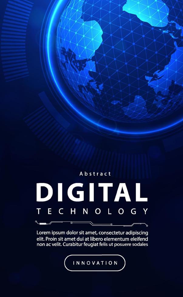 digital ai stor data teknologi trogen blå bakgrund, cyber moln säkerhet, abstrakt Plats neon wiFi teknik, innovation framtida ladda upp data, global internet nätverk förbindelse, illustration vektor