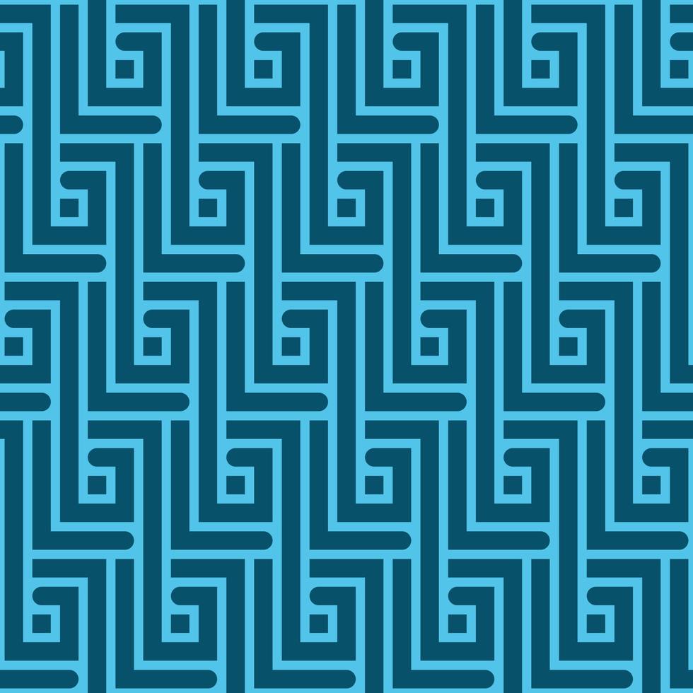 hellblaues abstraktes nahtloses Muster mit rechteckigen Zickzacklinien im Vektor