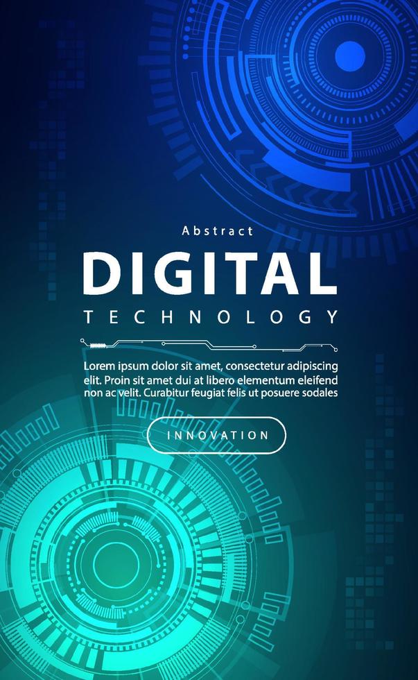 digitales technologiefahnengrün-blaues hintergrundkonzept mit technologielichteffekt, abstrakter technologie, innovativen zukünftigen daten, internetnetzwerk, ai big data, linien punktverbindung, illustrationsvektor vektor