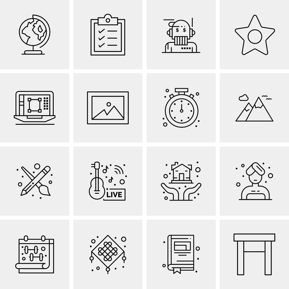 16 universelle Business-Icons Vektor kreative Icon-Illustration zur Verwendung in Web- und mobilen Projekten