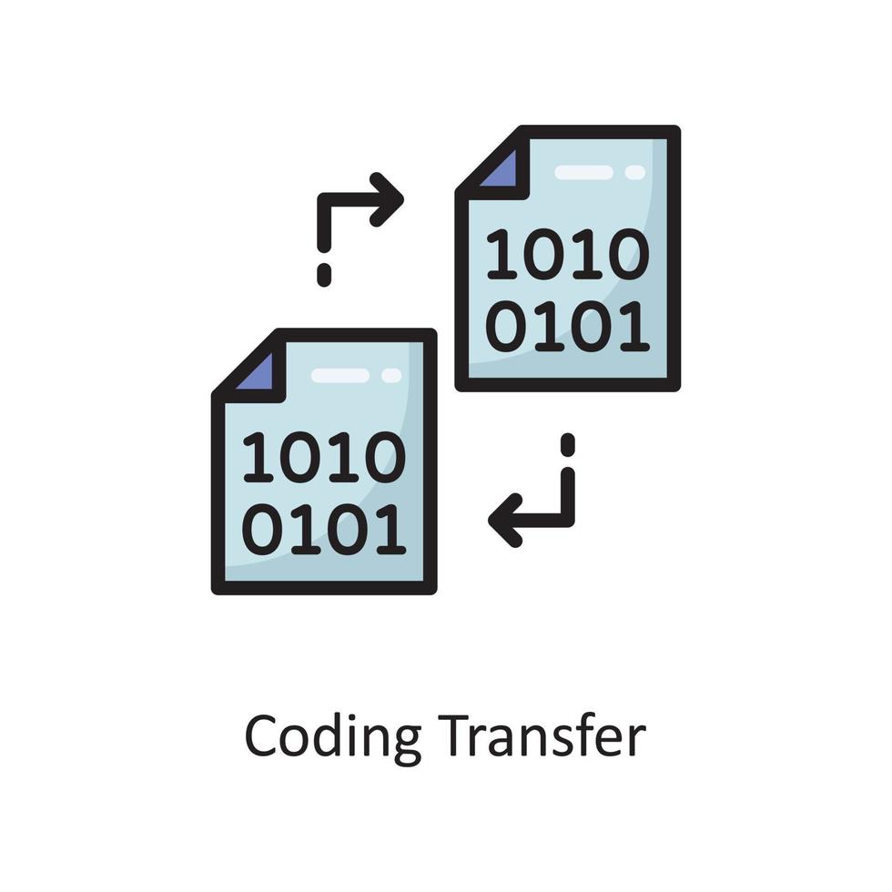 Kodierungsübertragungsvektor gefüllte Entwurfsikonen-Designillustration. cloud computing-symbol auf weißem hintergrund eps 10 datei vektor