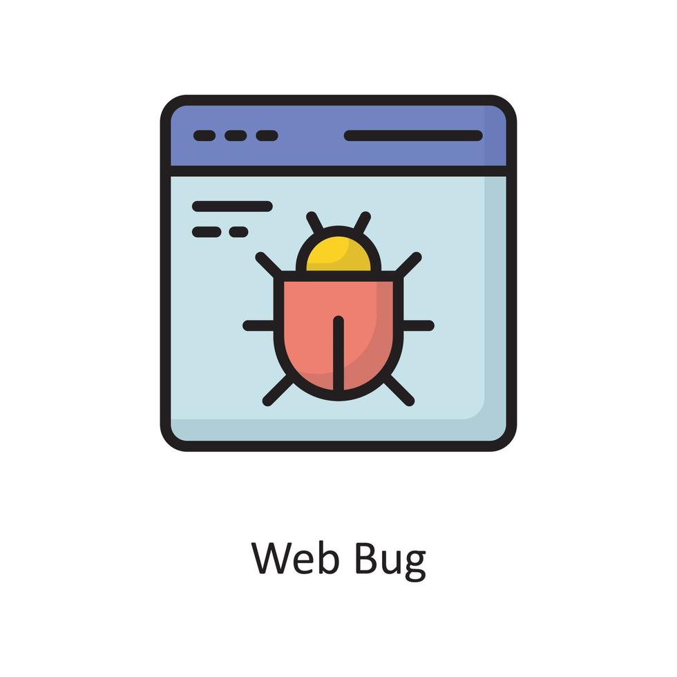 Web-Bug-Vektor gefüllte Umriss-Icon-Design-Illustration. cloud computing-symbol auf weißem hintergrund eps 10 datei vektor