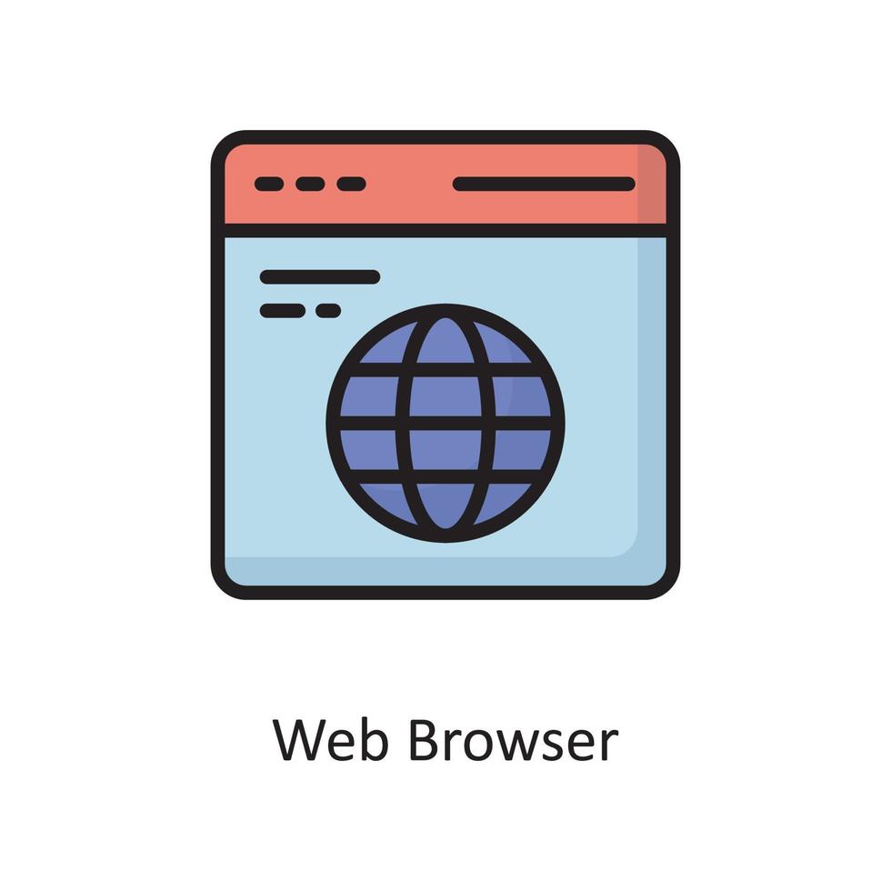webb browser vektor fylld översikt ikon design illustration. moln datoranvändning symbol på vit bakgrund eps 10 fil