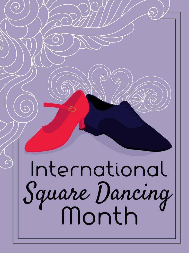 International Square Dance Month, Idee für ein Poster, Banner, Flyer oder eine Postkarte vektor