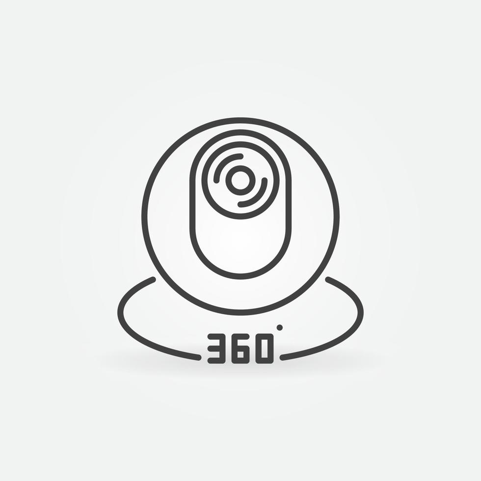360 grad kamera vektor begrepp ikon i tunn linje stil