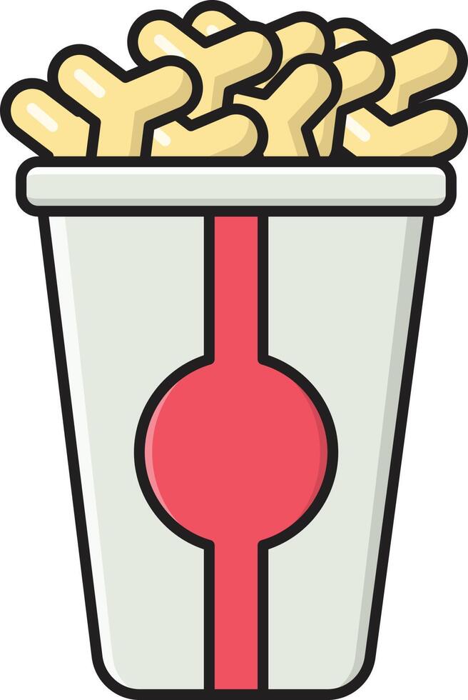 popcorn-vektorillustration auf einem hintergrund. hochwertige symbole. vektorikonen für konzept und grafikdesign. vektor